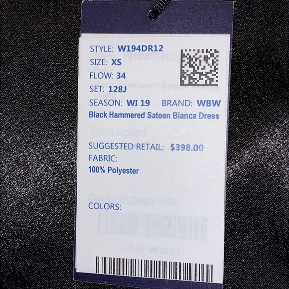 Worth Black Hammered Sateen Bianca Dress XS - Picture 3 of 7